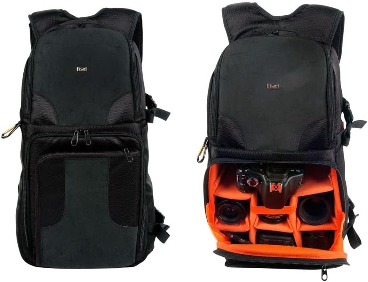 Waterdichte Camera Rugtas met Verstelbare Dividers - Zwart