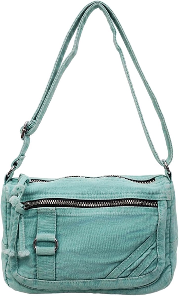 Katoenen Crossbody Tas voor Dames - Kleine Schoudertas met Verstelbare Riem