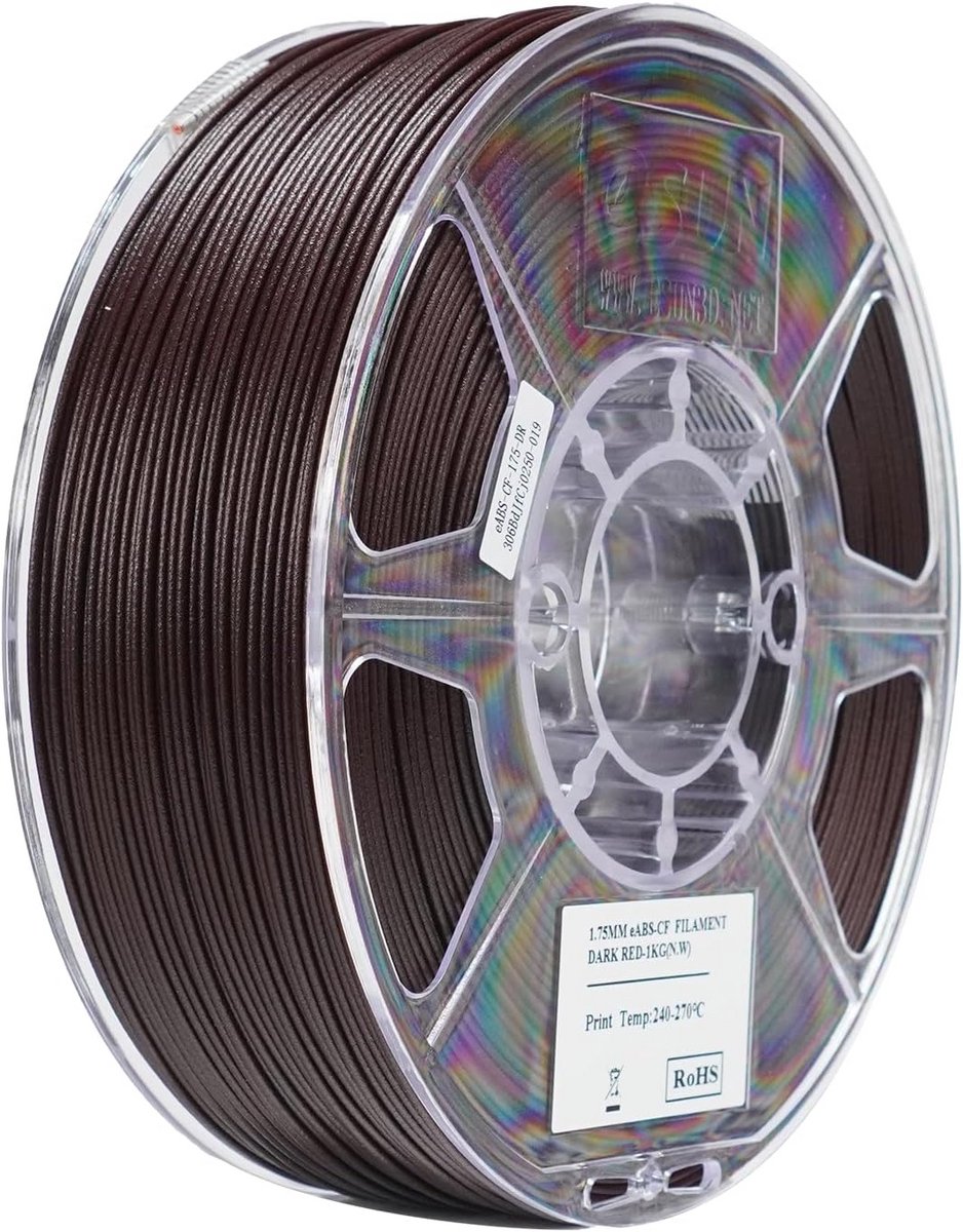 3D Printer Filament ABS Met Koolstofvezel 1.75mm Donkerrood 1KG voor FDM Printers