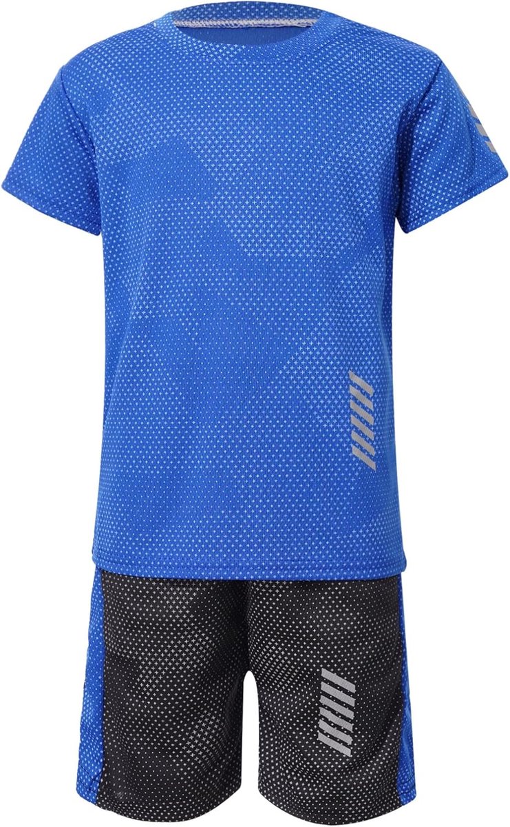 Sportset Kinderen Jongens - 2 Delig Sneldrogend T-Shirt en Short Trainingspak