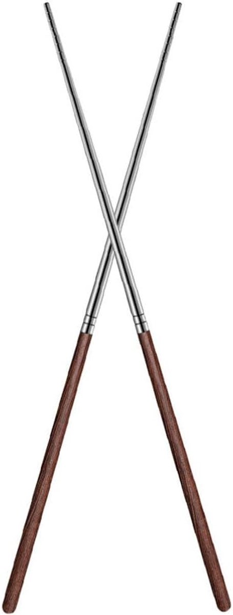 Extra Lange RVS Kookstokjes met Houten Handvat - 40 cm - Ideaal voor Koken en Serveren