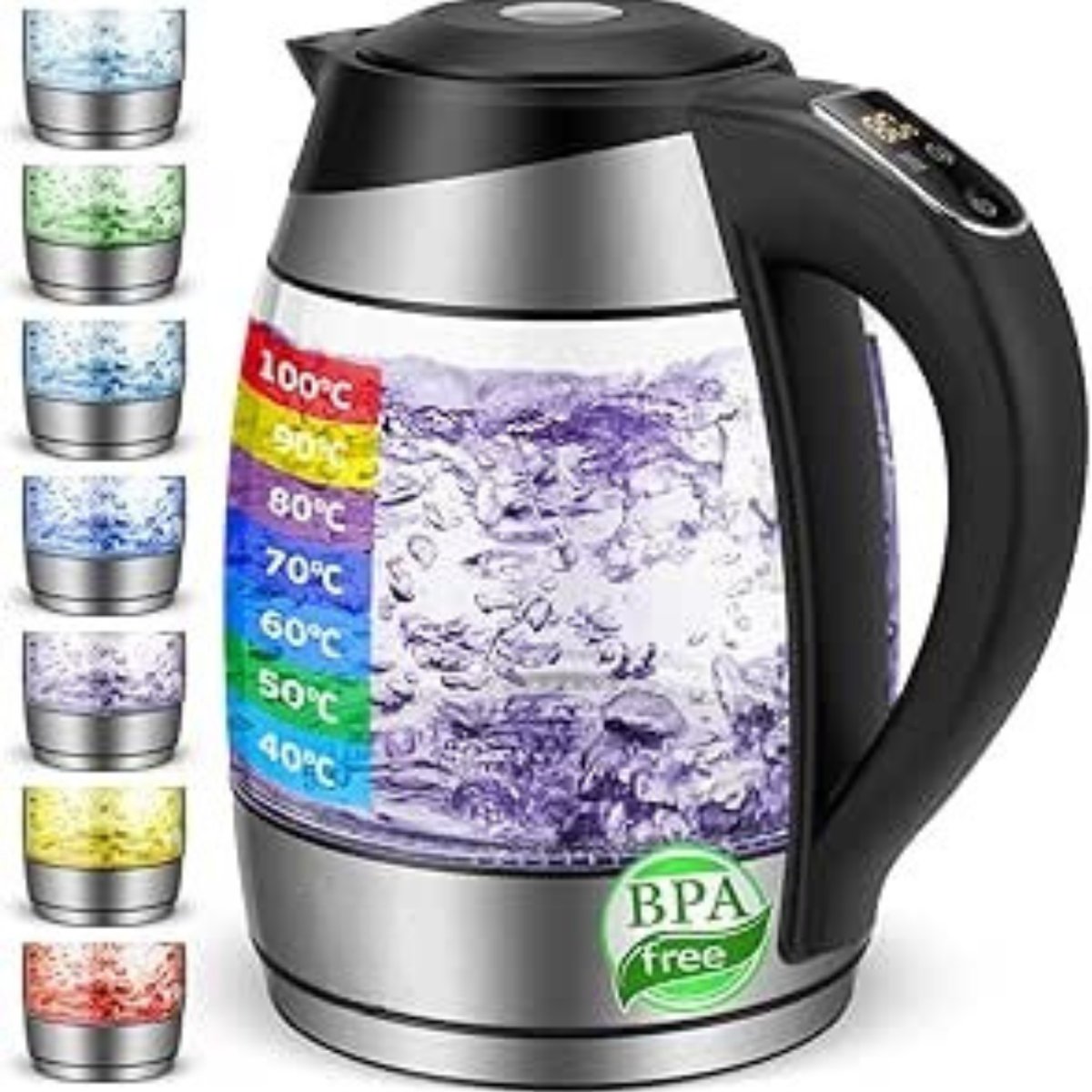 REN® Waterkoker glas - Waterkoker - Zwart - 22cm x 19cm x 25cm