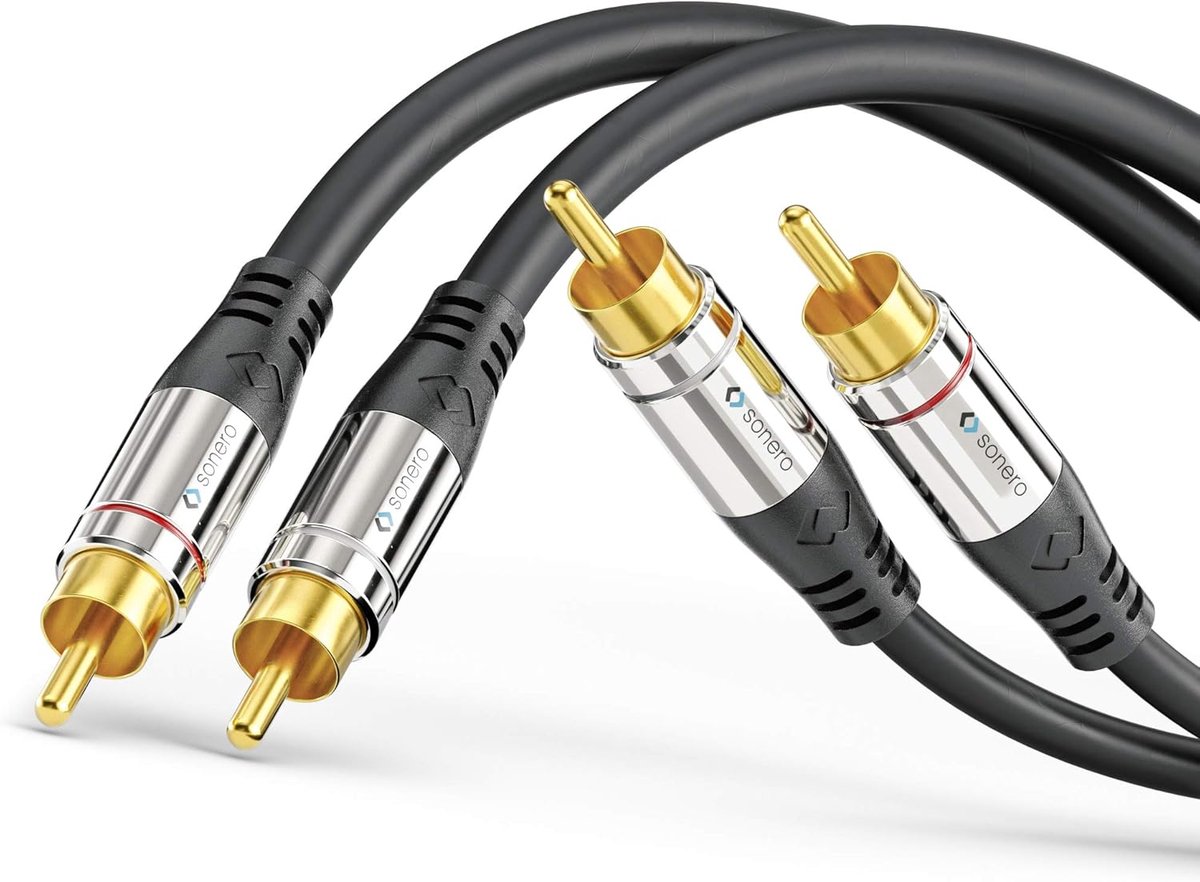 Premium RCA Audiokabel 2x Tulp naar 2x Tulp Subwoofer en Hifi Systeem Aansluitkabel 15 meter