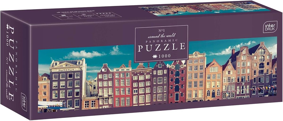 Panorama Puzzel 1000 Stukjes voor Volwassenen - Wereldkaart Thema