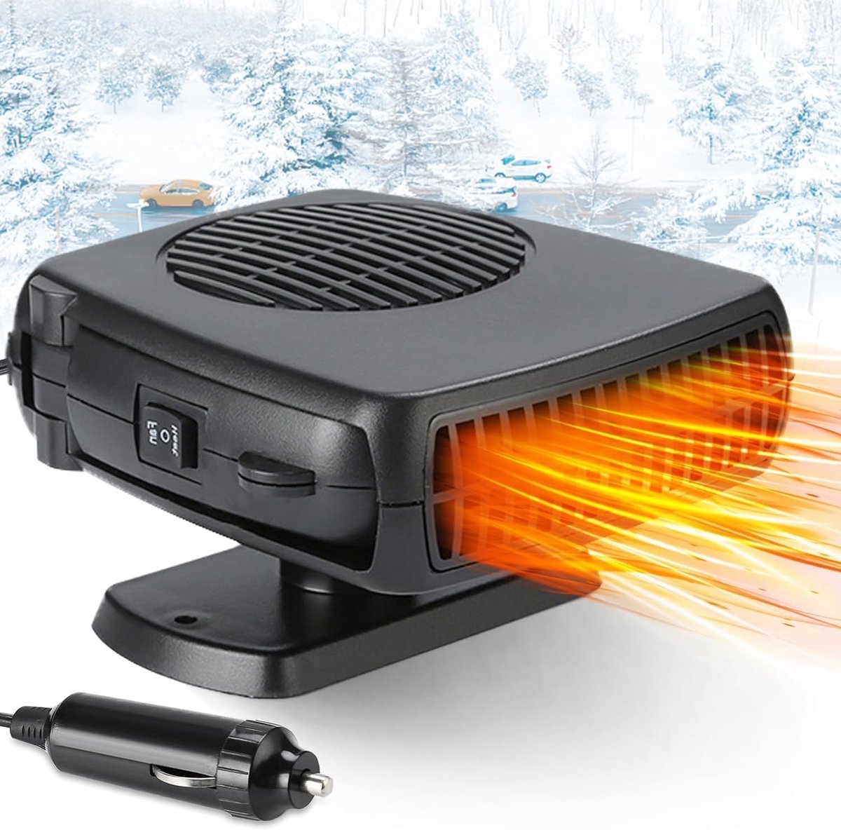 Auto Verwarming - Verwarming Ventilator - Ruit Ontdooien - Draagbaar Model - 150 Watt - Zwart