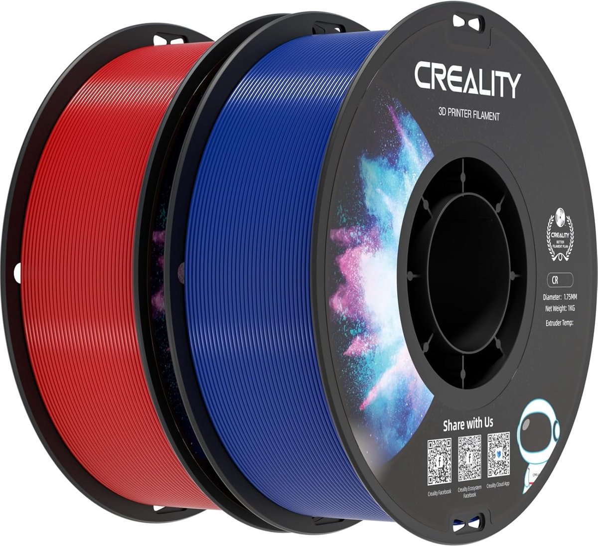 3D Printer Filament - PLA PETG - Modelbouw Printen - Hoge Precisie Geurloos - 2 KG 1.75mm - Blauw Roze