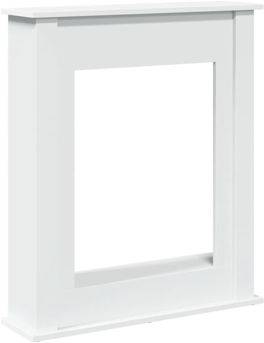 Witte Schouwombouw voor Decoratieve Haard 75x20x87.5 cm