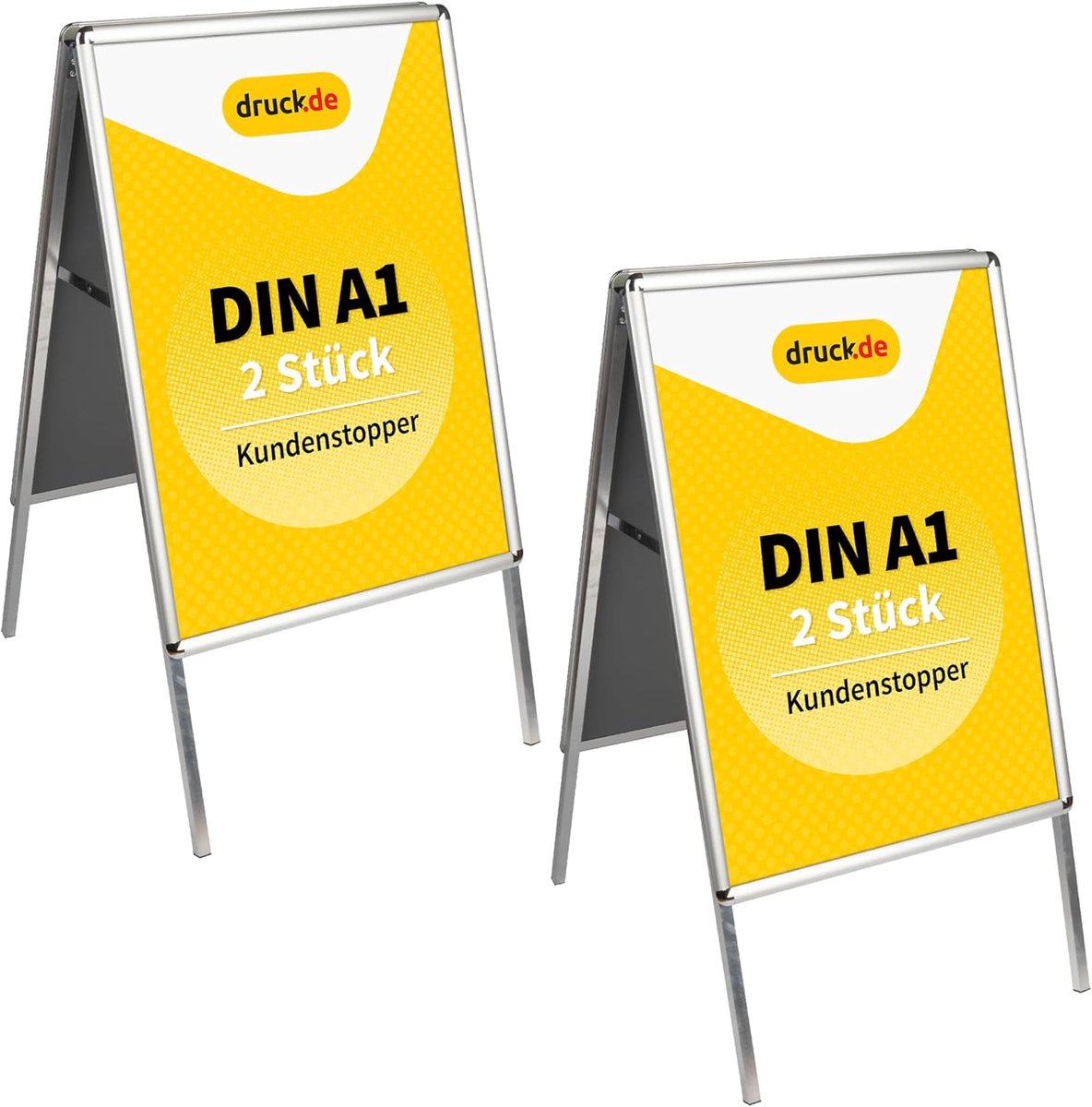 Klantenstopper - Reclamebord - Affichage - Dubbelzijdig - 2 Stuks - Zilver