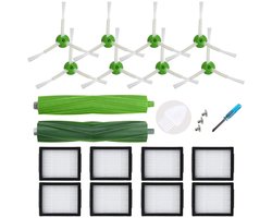 Set van 20 - Stofzuiger Vervangingsset - geschikt voor iRobot Roomba I7+ E5 E6 i7 - E5 - E6 - E7 – 2Borstel Kit – 8HEPA Filter – 8Zijborstel - Een flexibele borstel, een schroevendraaier en drie schroeven - Onderhoudsset