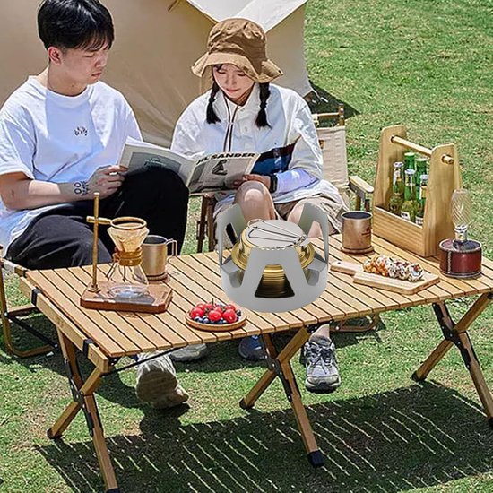 Alcoholbrander - Camping kookgereiset - Met Handvat - Alcohol Kooktoestellen - 9.7*9.7*6.5cm - Grijs - Aluminiumlegering en messing - Winddicht - Draagbare outdoor Mini Alcoholbrander - Voor Buiten Kamperen, Wandelen, Backpacken, Picknick — afbeelding 4