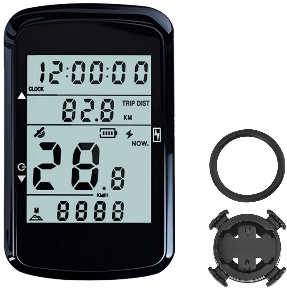 longziming -Fietscomputer - GPS Fietscomputer - Fiets Navigatiecomputer - Fietsaccessoire - 5 Satellietsystemen - ABS Materiaal - Waterafstotend & Groot Display - 83 x 50 x 20 mm - 1 Stuk