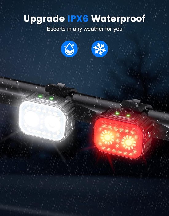 Fietsverlichting Voor en Achter - Fietslicht - Fietslampjes - lichtoutdoor — afbeelding 3