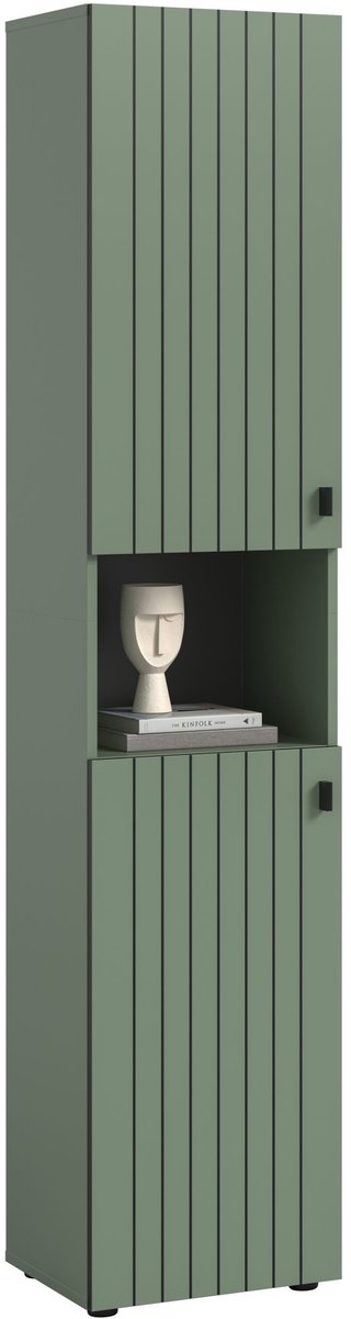 Furnilux Moderne Garderobekast op Wielen - Ruime Opbergoplossing met Spiegel Bruin