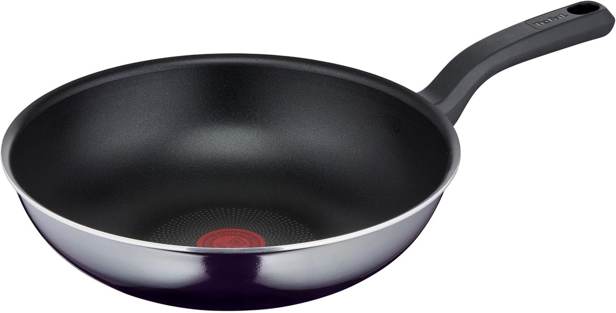 Wok Pan Roerbakpan Snel Koken Titanium Antiaanbaklaag 28 cm Zwart