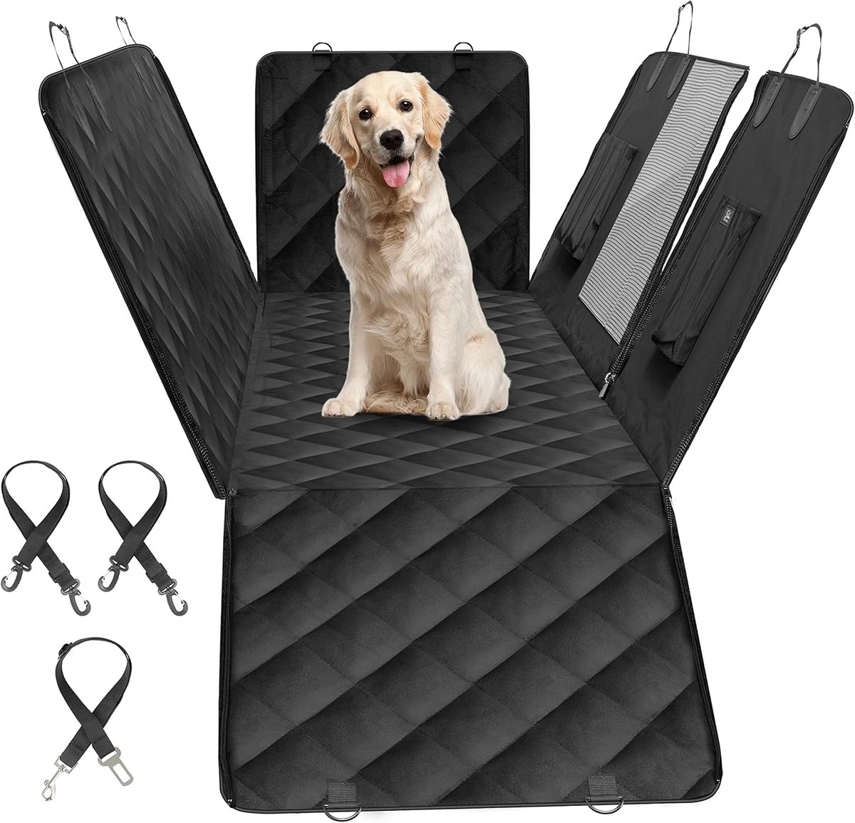 Honden Autostoelhoes - Huisdier Stoelbeschermer - Auto Reizen - Waterdicht Antislip - Universele Pasvorm - Zwart