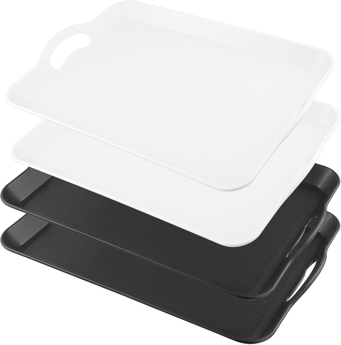 Dienbladen met Handgrepen - Serveertrays - Eten Serveren - Antislip Ontwerp - 42 x 29 x 4 cm