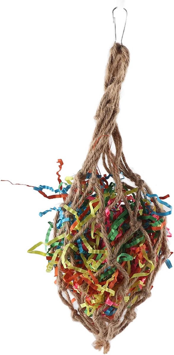 Vogel Speelgoed Zak - Hangend Kauwspeelgoed - Papegaai Verrijking - Veelkleurig Papier - 29 Gram
