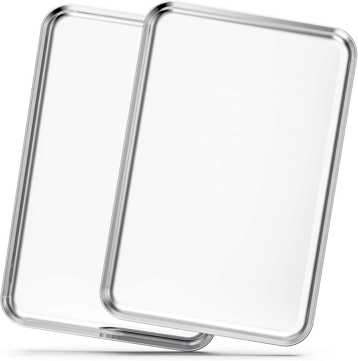 Ovenplaat Set - Bakvorm Roestvrij - Bakken en Braden - Set van Twee - 40.5 x 30.5 cm - Zilver