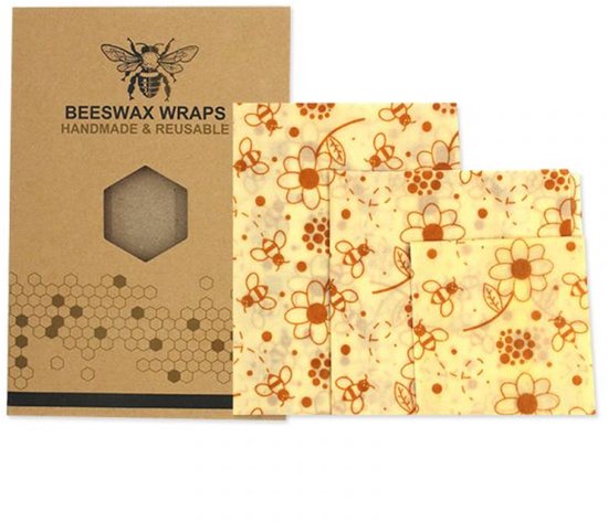Foto: 3x bijenwas wraps voedsel verpakken herbruikbaar duurzaam beeswax wraps reusable herbruikbare folie eco vriendelijk wax snack verpakking 3 maten l m s lunch verpakken jonyx