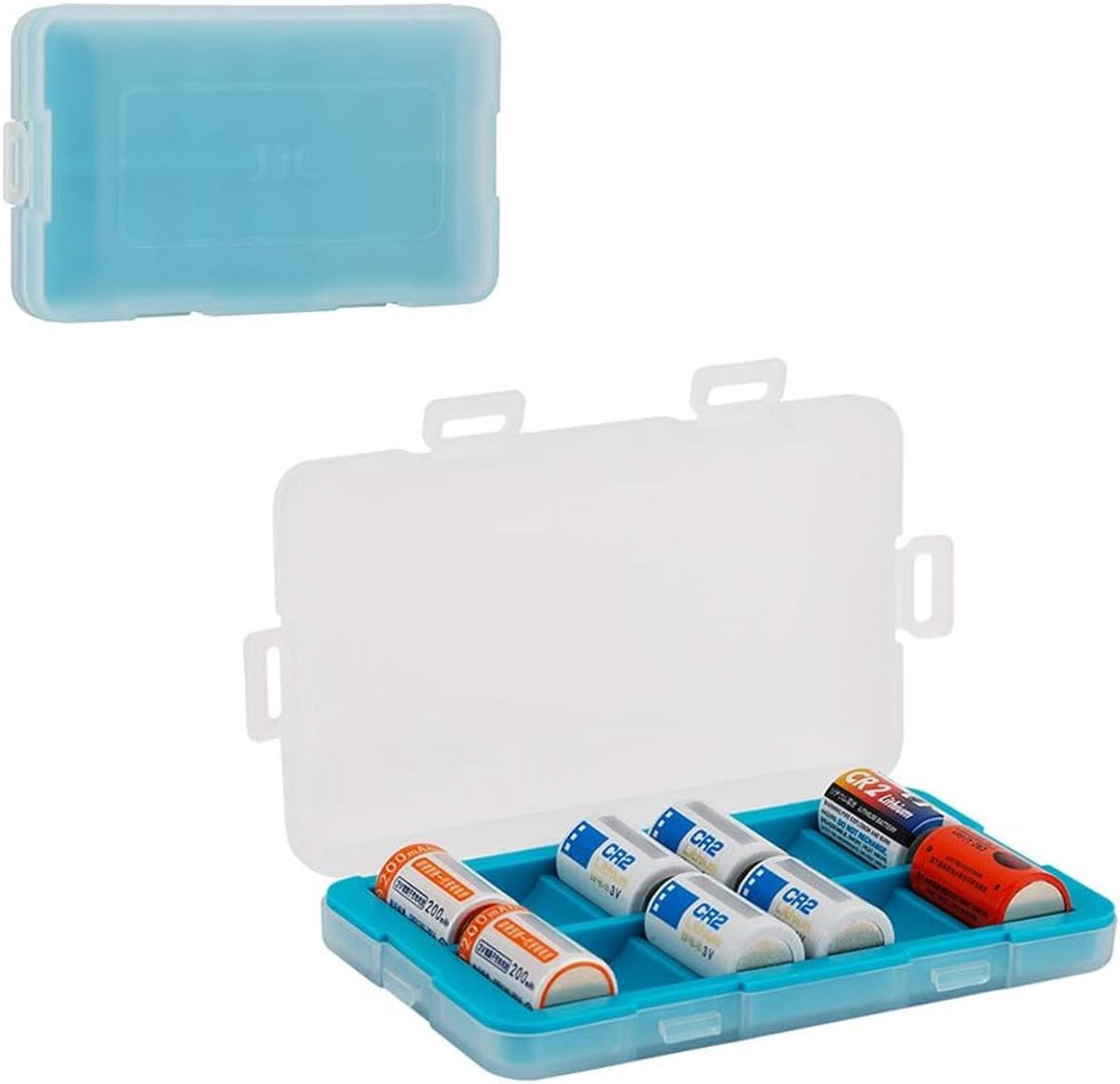 Batterijen Opbergdoos - Batterijhouder - Batterij Bescherming - 12 Batterijen Capaciteit - Compact Formaat - Wit