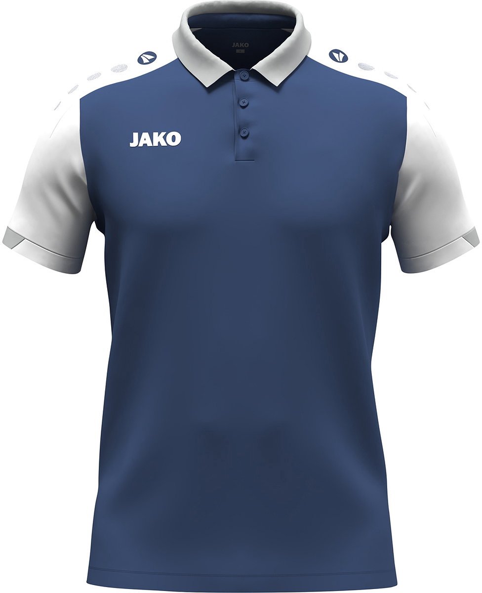 Jako Dynamic Polo Kinderen - Nachtblauw / Wit / Lichtgrijs | Maat: 152