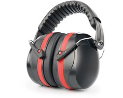 Veiligheidsgehoorbeschermers met maximale ruisonderdrukking van 36 dB - Professionele gehoorbeschermers, verstelbare hoofdband, gehoorbescherming geschikt voor volwassenen en kinderen - Rood