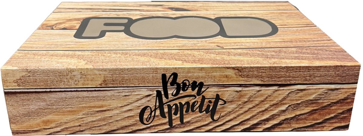 Catering Doos met Venster 36x25x8 cm – Brooddoos / Lunchdoos – 10 Stuks