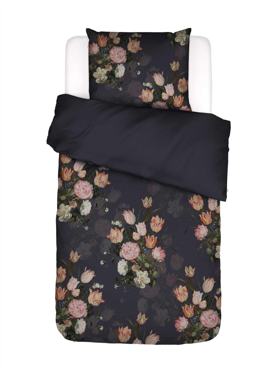 Essenza Tulip Bloom Dekbedovertrek Nightblue - Eenpersoons – 140x200/220 cm