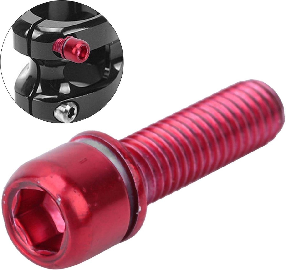 Stem Bolts - M5x18mm - Alloy Bicycle Stem Screw - Hex Screw - Stem Parts voor Fietsen - Rood thumbnail 2