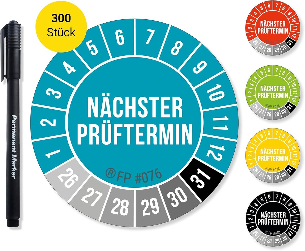 Inspectiestickers - Teststickers - Veilige Etikettering - UV-bestendig - Ø 30 mm - Blauw