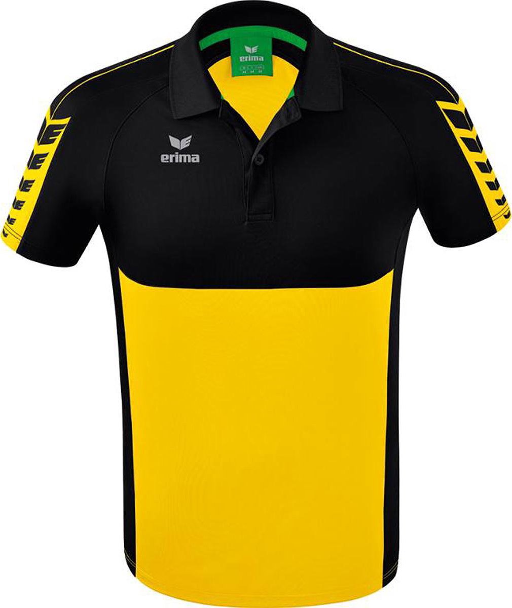 1010x1200.jpg Erima Six Wings Polo Heren - Geel / Zwart | Maat: 3XL - Afbeelding 1