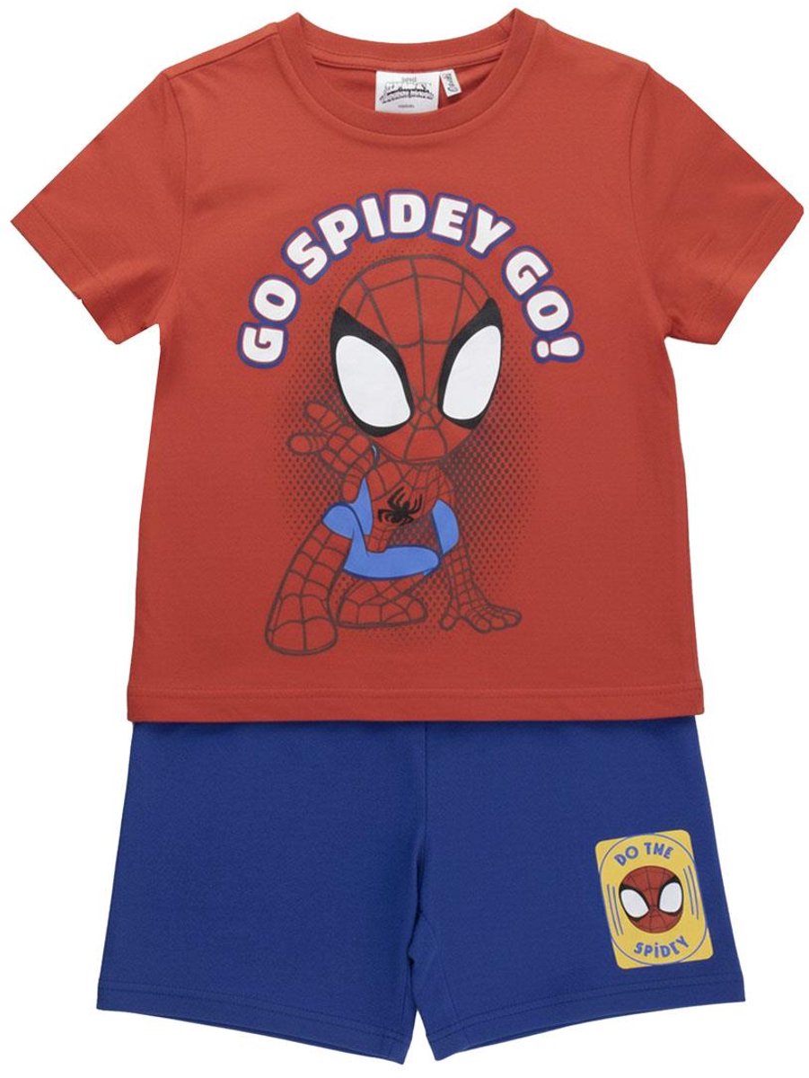 Spidey Zomerset Jongens – T-shirt en Korte Broek – Marvel Spidey Kledingset – Rood Blauw
