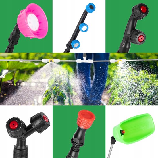 MOZY® - Elektrische Onkruidspuit - 18 liter - Inclusief Opzetstukken - met Schouderriem - Draadloos - Regelbare Druk - Drukspuit - Tuinieren van Merkloos	 — afbeelding 3