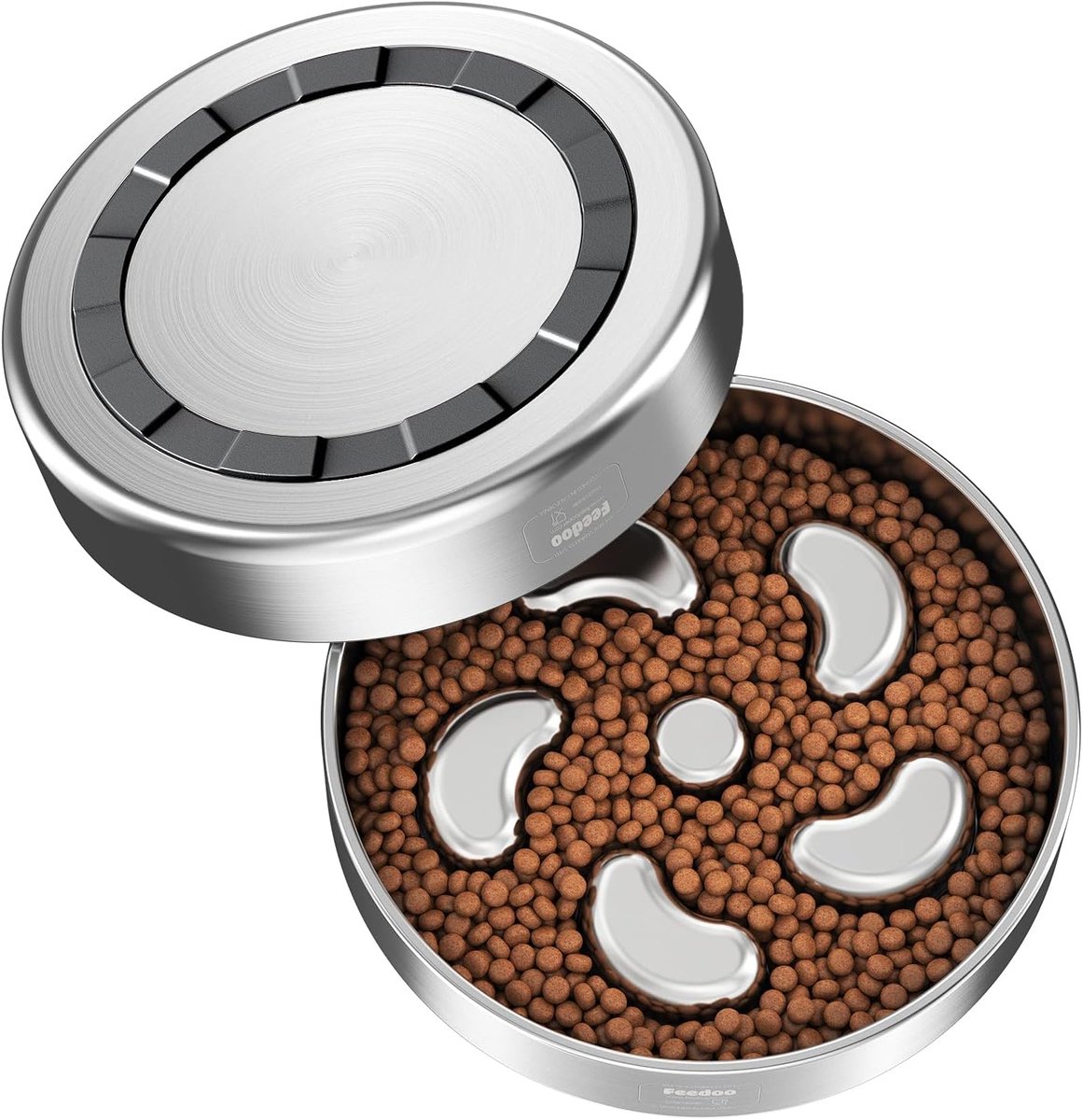 Slow Feeder Hondenbak – RVS Anti-Schrokbak – 480 ml – Antislip Siliconen Bodem – Dubbelwandig – Voor Kleine en Middelgrote Honden