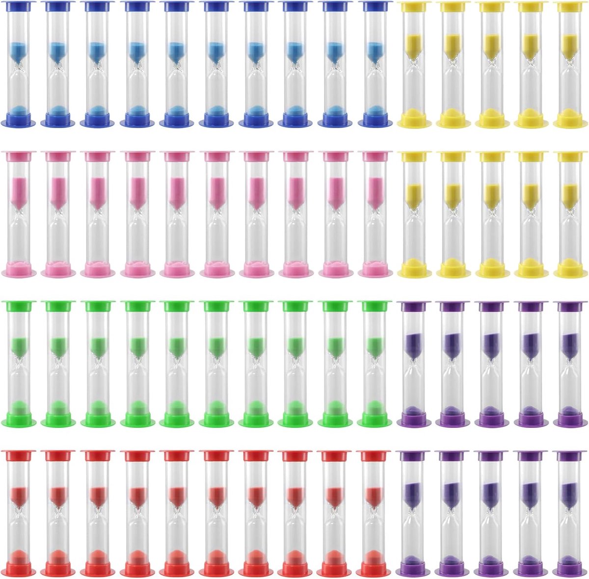 Zand Timers - Mini Zandlopers - Activiteit Tijdmeting - 6 Kleuren Set - 3 Minuten - Multi-color