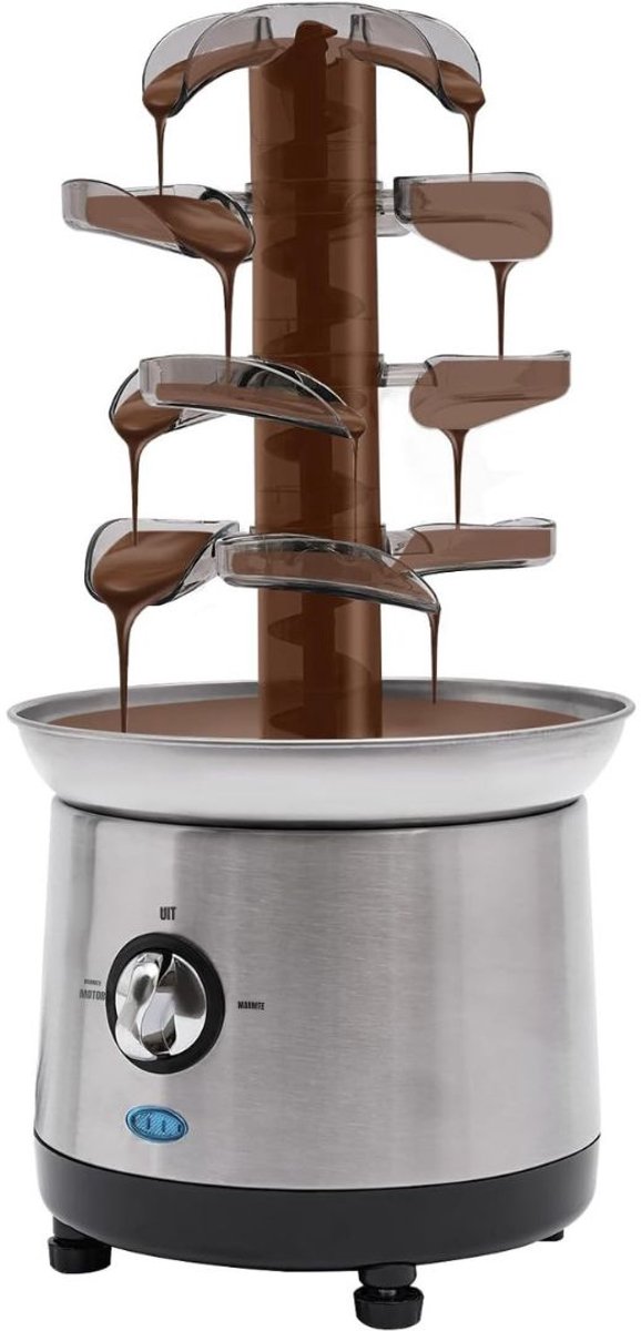 RONN® Chocoladefontein - Chocolade fontein - Chocolade druppels - Zilver - 19cm x 22cm x 43cm