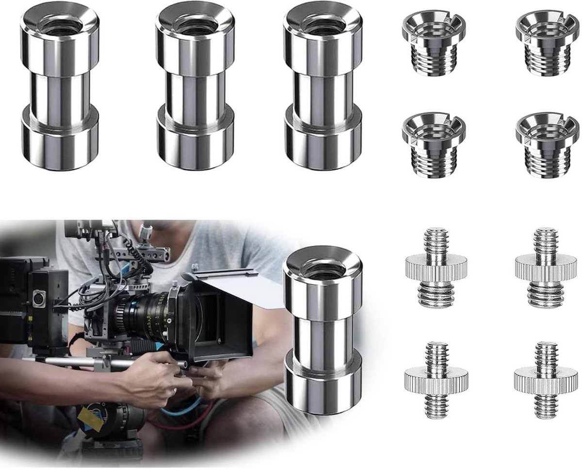 Schroefadapter set voor camera statief en monopod - 12 stuks, lichtstandaard accessoires