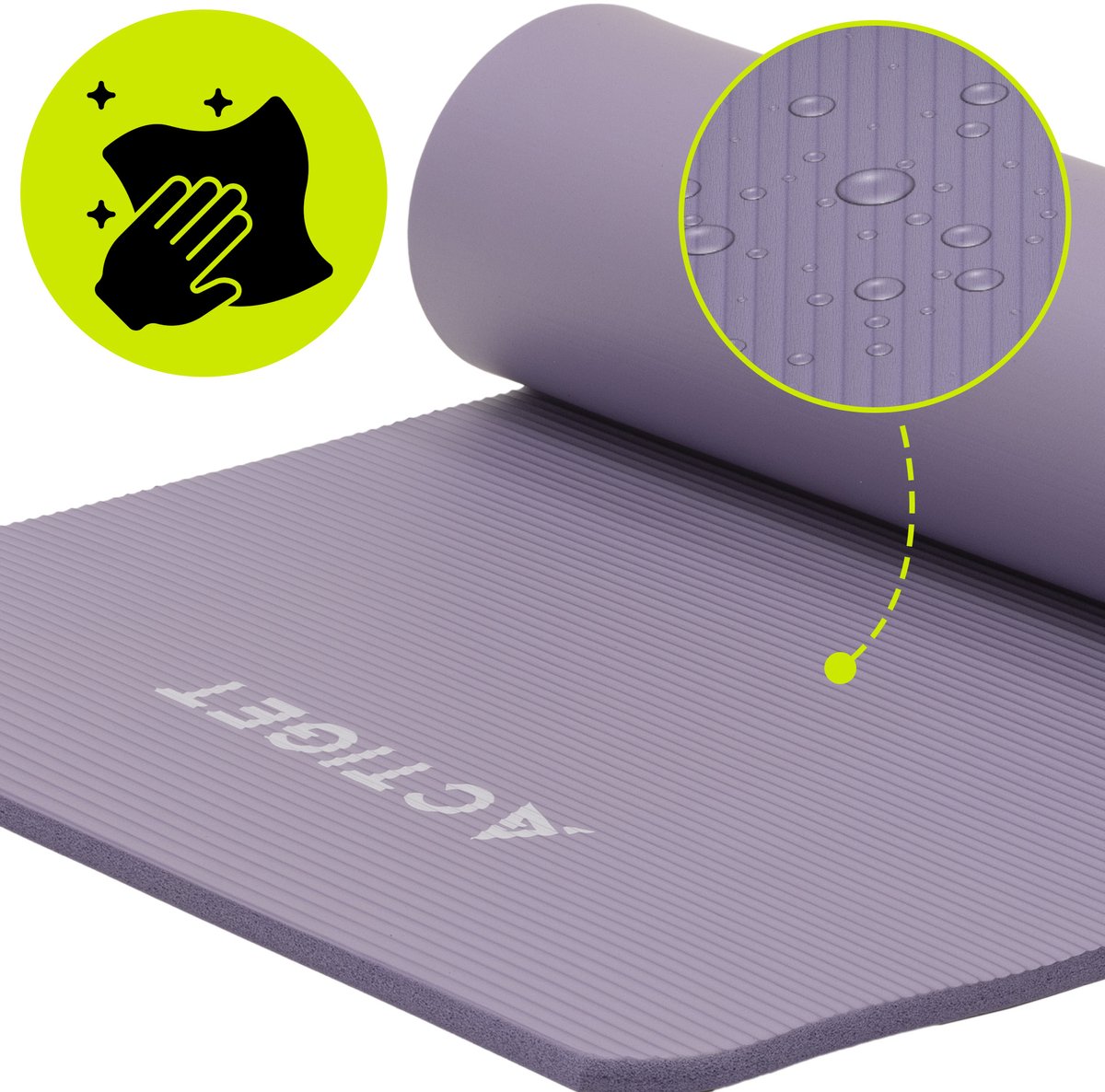 Actiget® Yogamat - Extra Dik - Inclusief Draagriem - 183 x 61 x 1,5 CM - Paars thumbnail 4