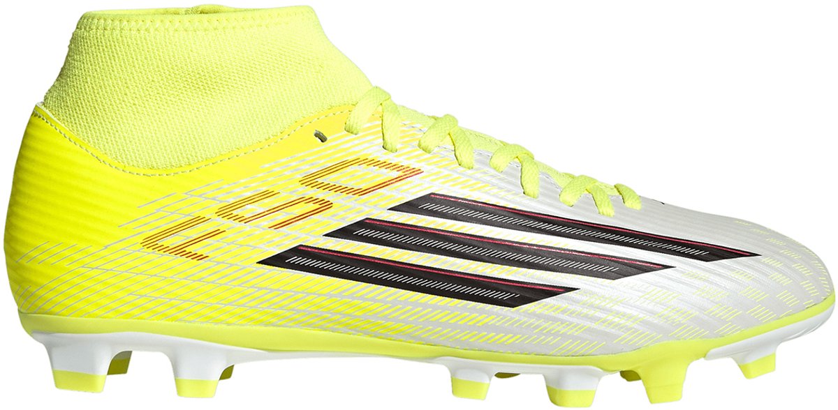 Adidas Heren F50 Club MID FG/MG Voetbalschoen JQ4030 Yellow / Core Black / Clear Red
