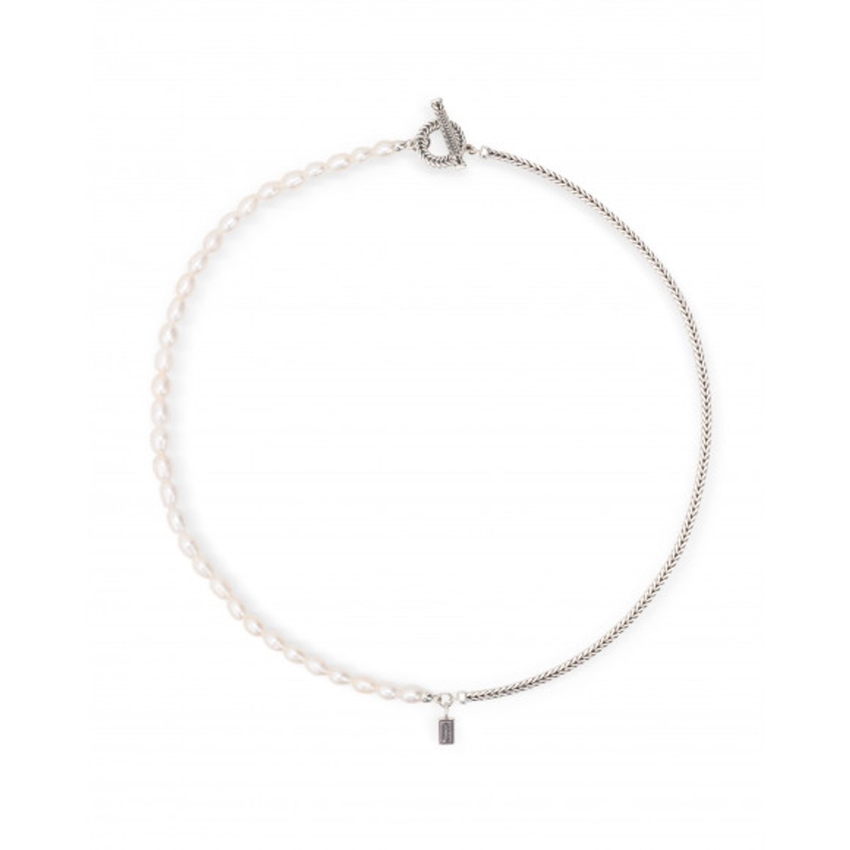 Buddha To Buddha Barbara Pearl Necklace Silver Zilver Wit 45