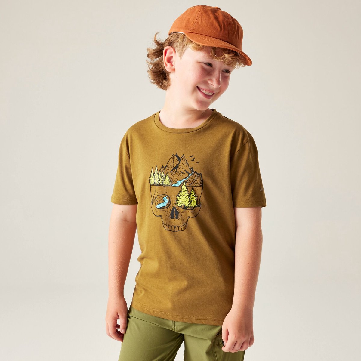 Dare2B Kids Trailblazer III T-shirt met korte mouwen en grafische print Bruin