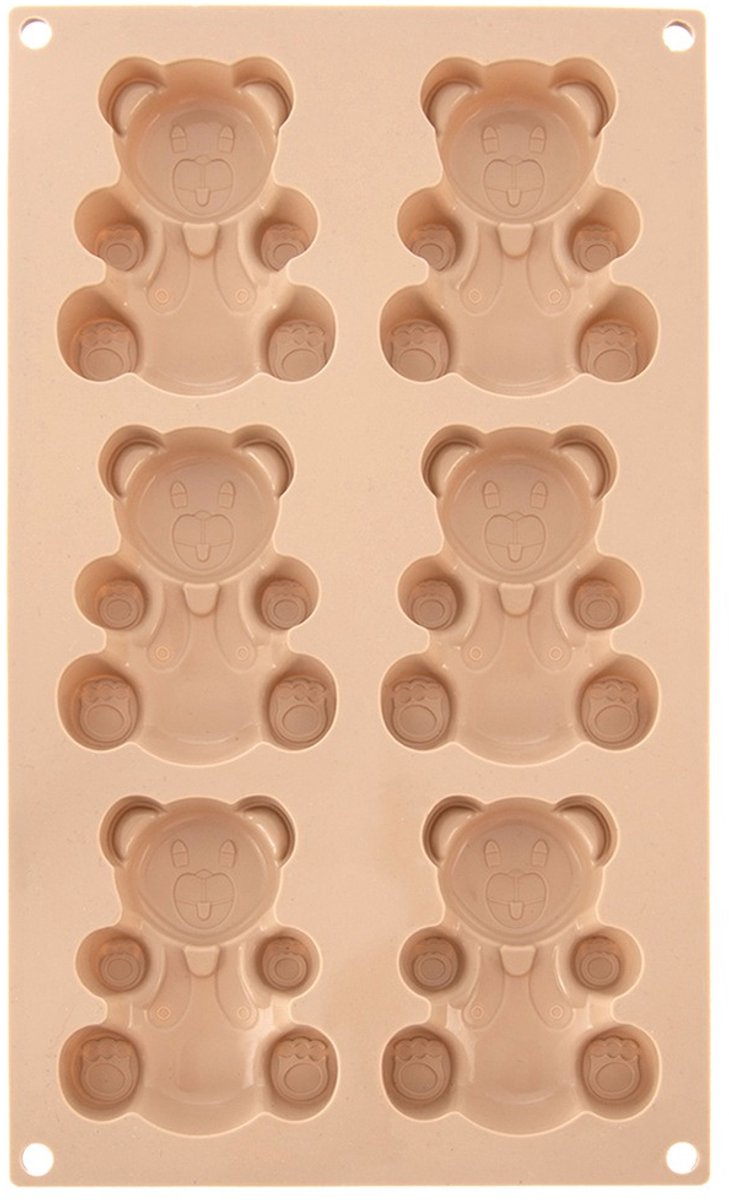 Koekjesvorm Muffins Silicone Beige Teddyberen 30x17,5x2 cm - Bakvorm voor Koekjes