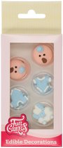 FunCakes Suikerdecoraties - Baby Blauw - 12 Stuks - Eetbare Taartdecoratie