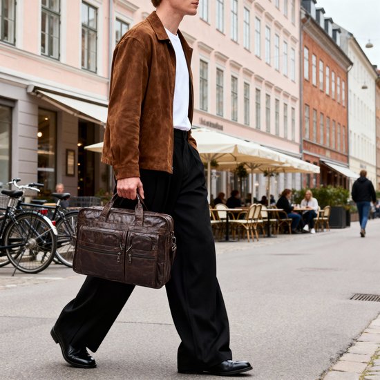 Sac en cuir cognac Topline