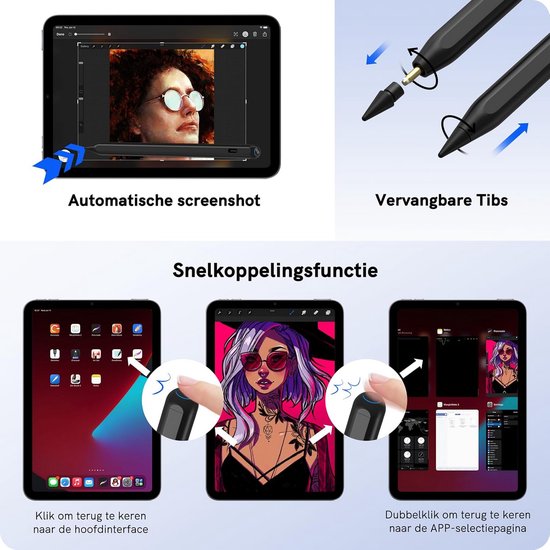 UGREEN Stift für iPad 2. Generation Neigungssensitivität Palm Rejection | Magnetisch kabellosladen Schnellladeleistung Stylus für iPad Pro 11 4/3/2/1, 12,9 6/5/4/3, iPad Air 4/5, iPad mini 6