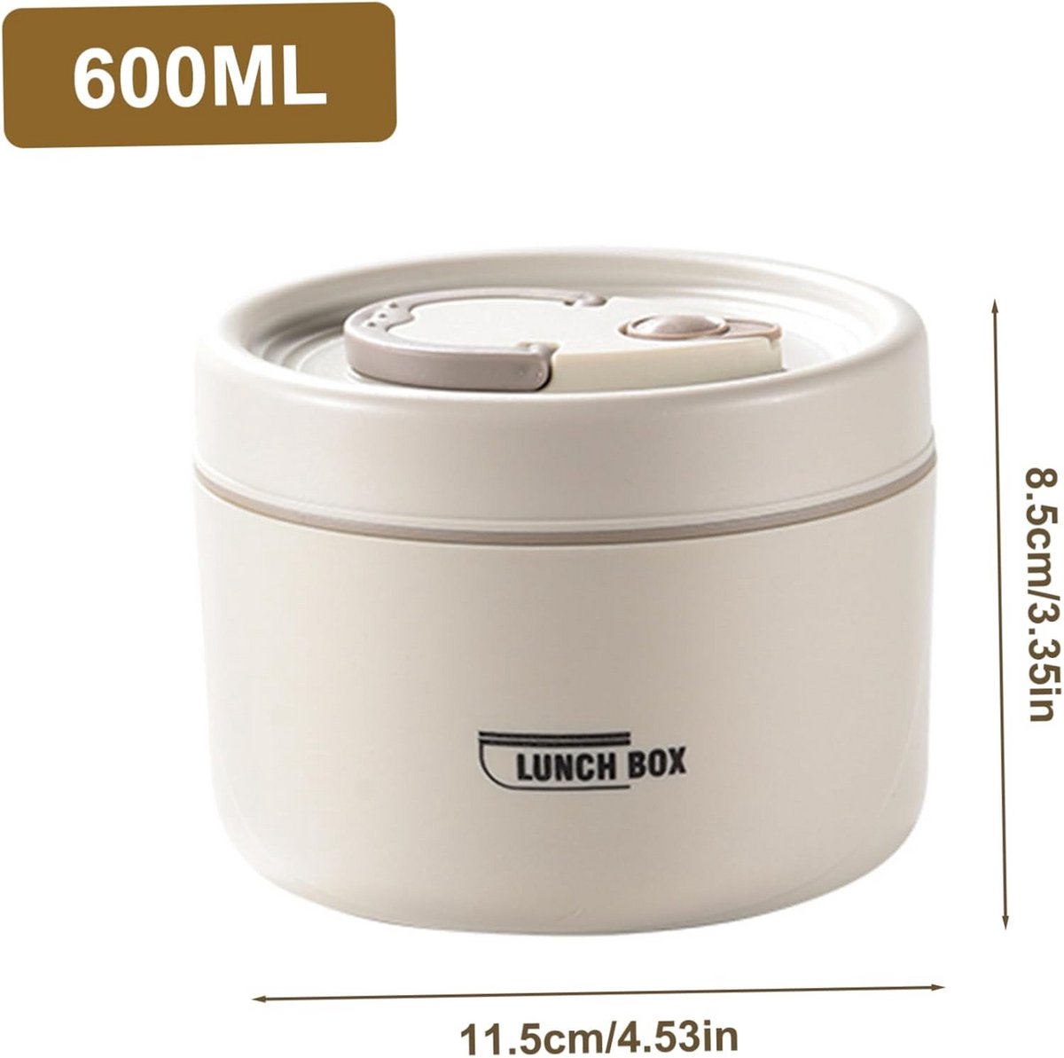Geïsoleerde Lunchtrommel 600ml RVS – Lekvrij en Warmhoudend voor School en Werk — cadeau in Cadeau-ideeën - foto 5