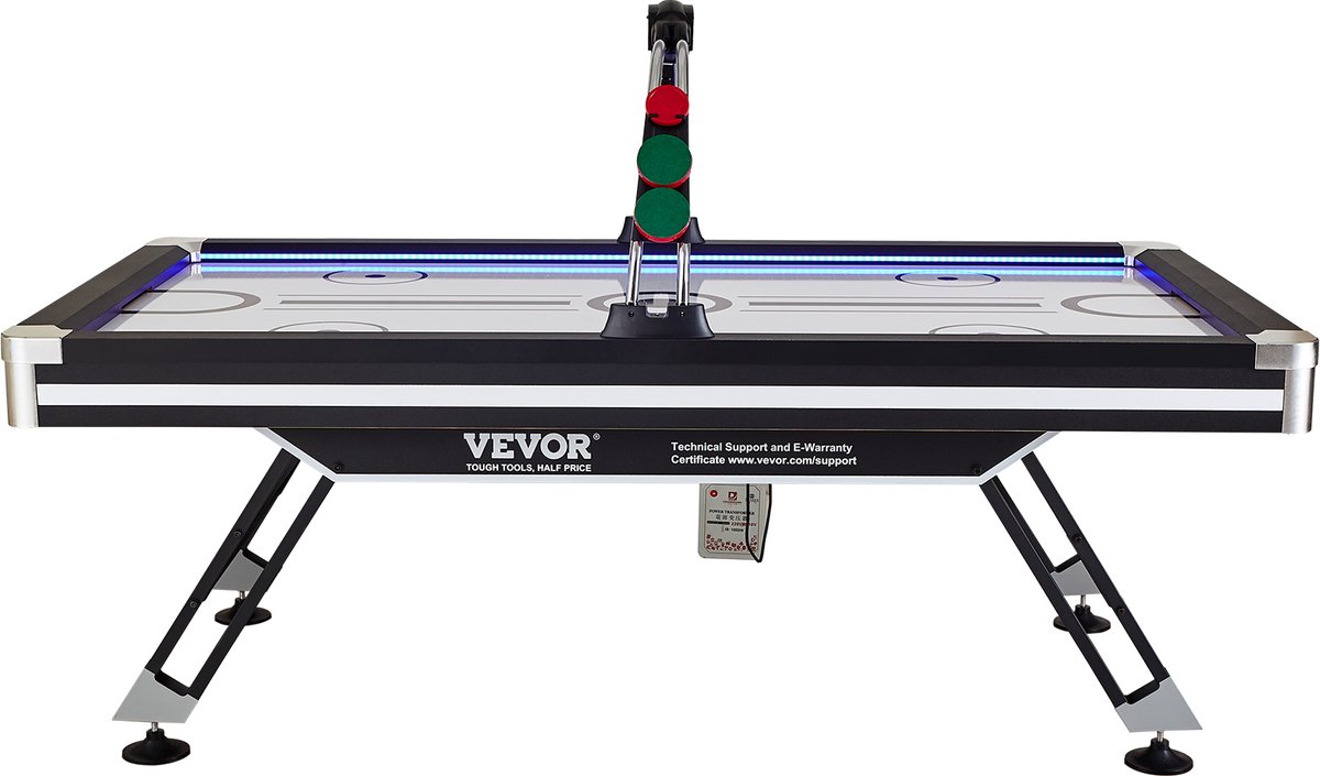 VEVOR Luchtgedreven Hockeytafel Sport Hockey Spel Duwers Pucks Led Scoren