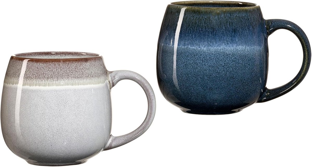 Set van 2 Koffiemokken Aardewerk Wit - Geschikt voor Vaatwasser