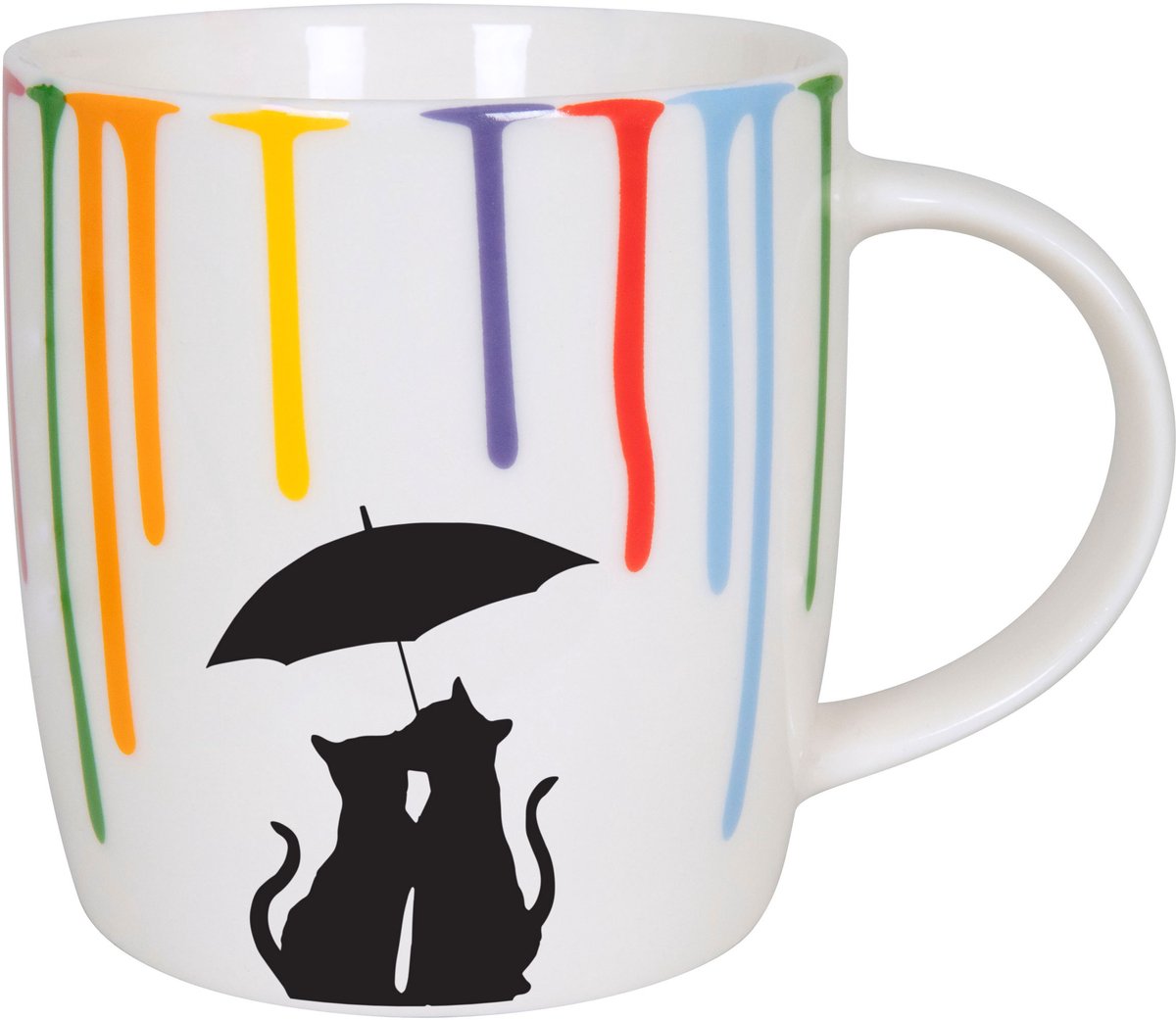 Könitz mok Rainbowdrops - Katten, beker, koffiemok, Nieuw Beenderporselein, kleurrijk, 350 ml, 11 7 275 2652