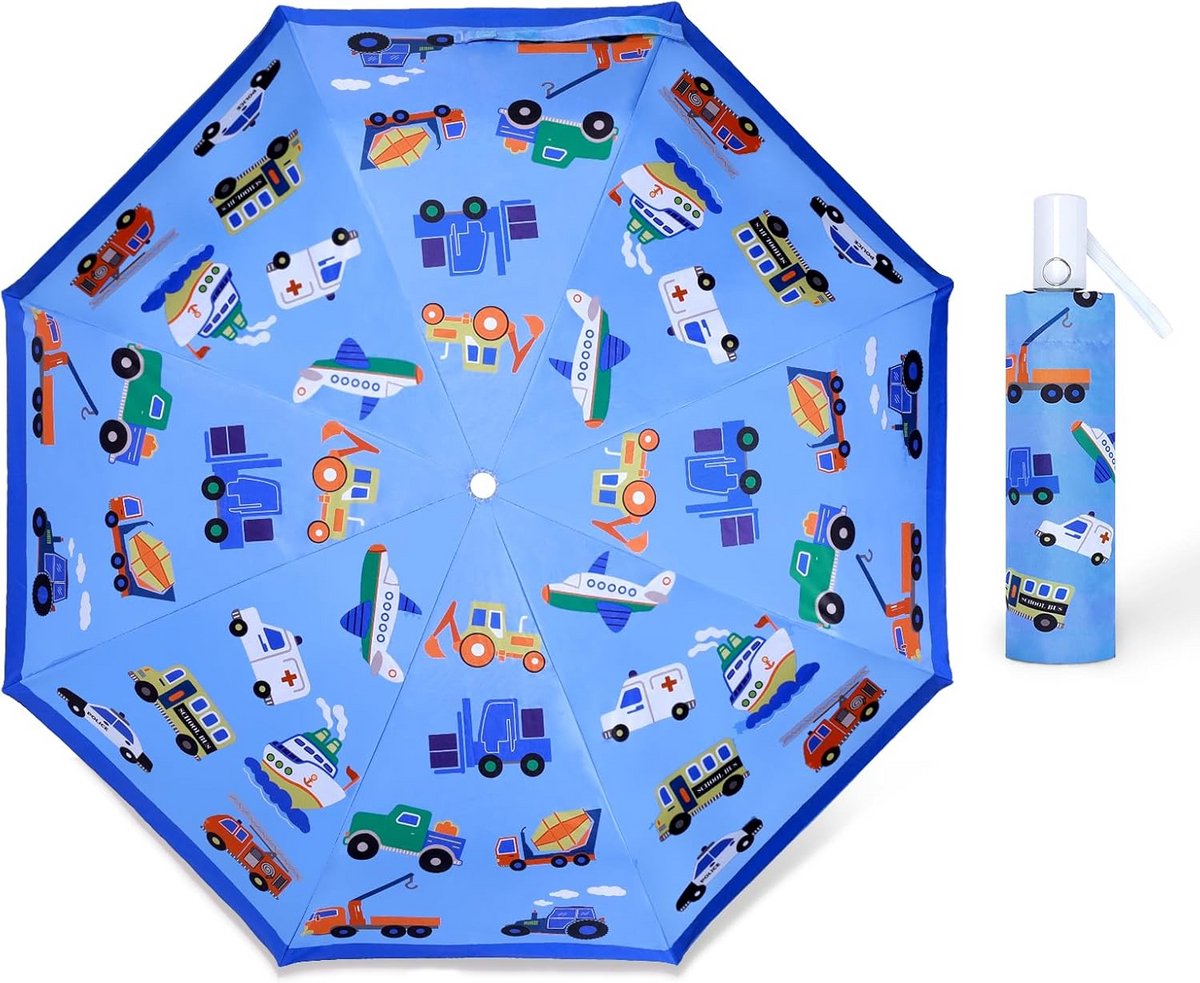 Kinderparaplu met Auto Print Automatisch Open/Dicht Reflecterende Rand